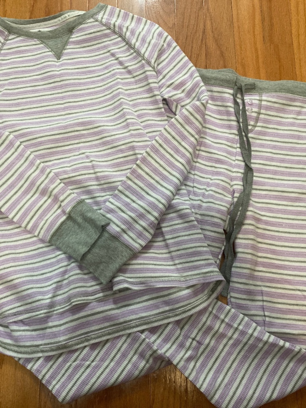 EUC Sonoma Size M Purple/White Thermal PJ Set
